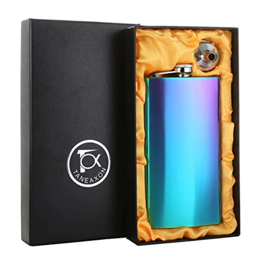 12 oz Rainbow Colored Pocket Liquor Whiskey Hip Flask with Funnel and Box - Stainless Steel and Leak Proof
12 oz Rainbow Colored Pocket Liquor Whiskey Hip Flask with Funnel and Box - Stainless Steel and Leak Proof