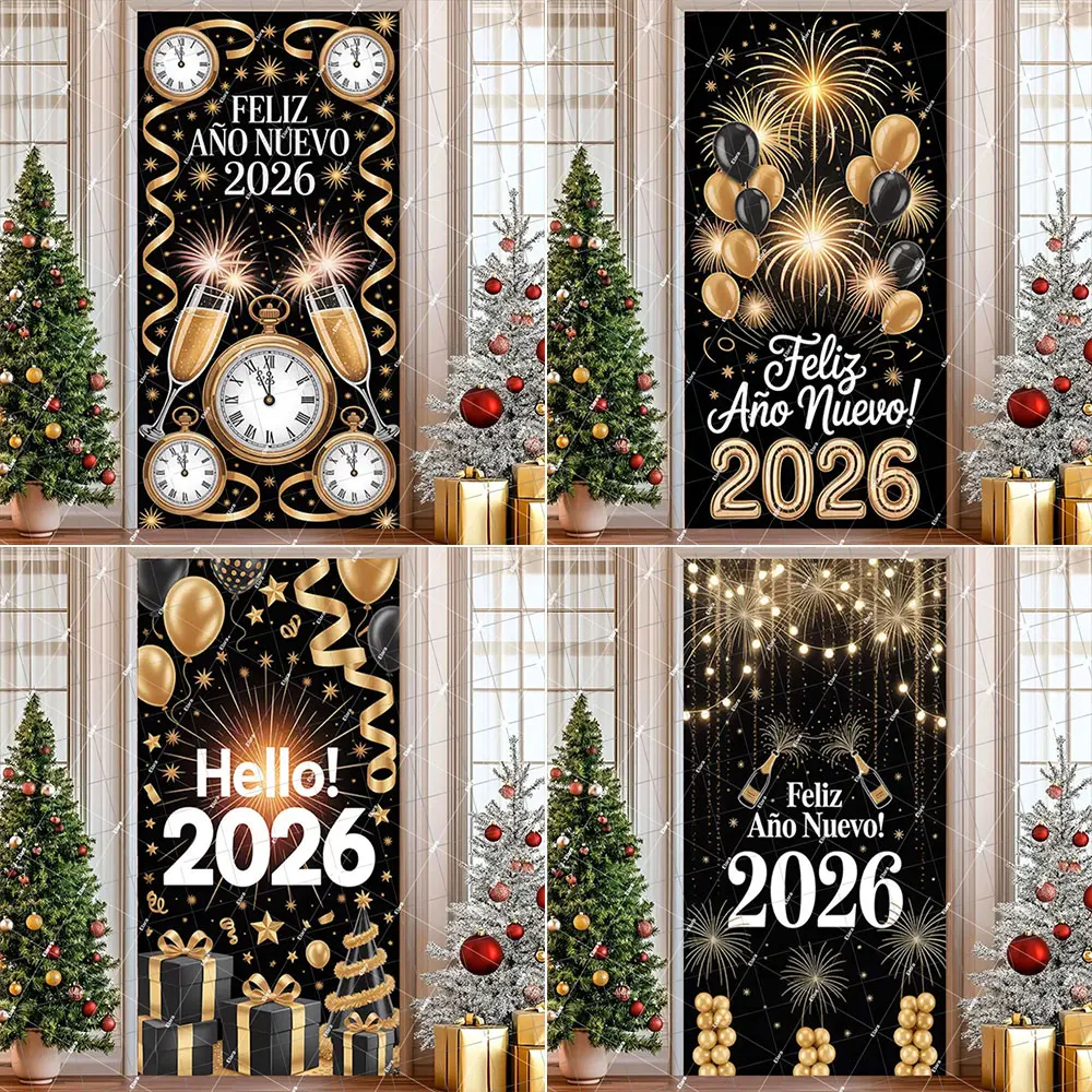 1pc 2026 Happy New Year Backdrop Door Banner for Celebration Family Christmas New Year Party Decor Backdrop Banner Photo Studio 
1pc 2026 Happy New Year Backdrop Door Banner for Celebration Family Christmas New Year Party Decor Backdrop Banner Photo Studio
