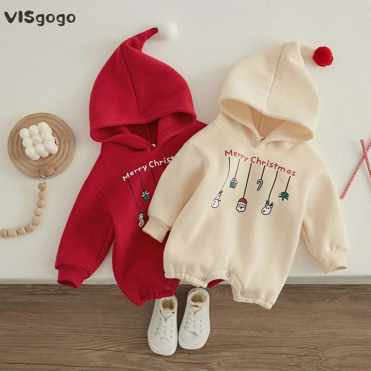 Infant Baby Boys Girls Christmas Romper Long Sleeve Thicken Hooded Letters Print Jumpsuit Fall Winter Clothes
Infant Baby Boys Girls Christmas Romper Long Sleeve Thicken Hooded Letters Print Jumpsuit Fall Winter Clothes