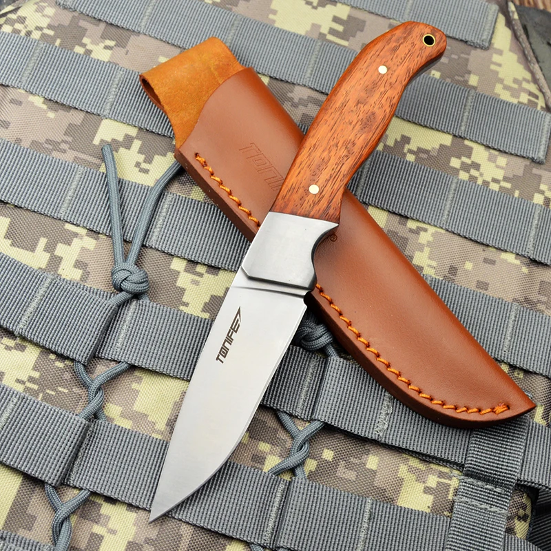 TONIFE Farmer HKT4003 Охотничий нож Full Tang с фиксированным лезвием, ручкой из натурального палисандра и кожаным чехлом
TONIFE Farmer HKT4003 Охотничий нож Full Tang с фиксированным лезвием, ручкой из натурального палисандра и кожаным чехлом