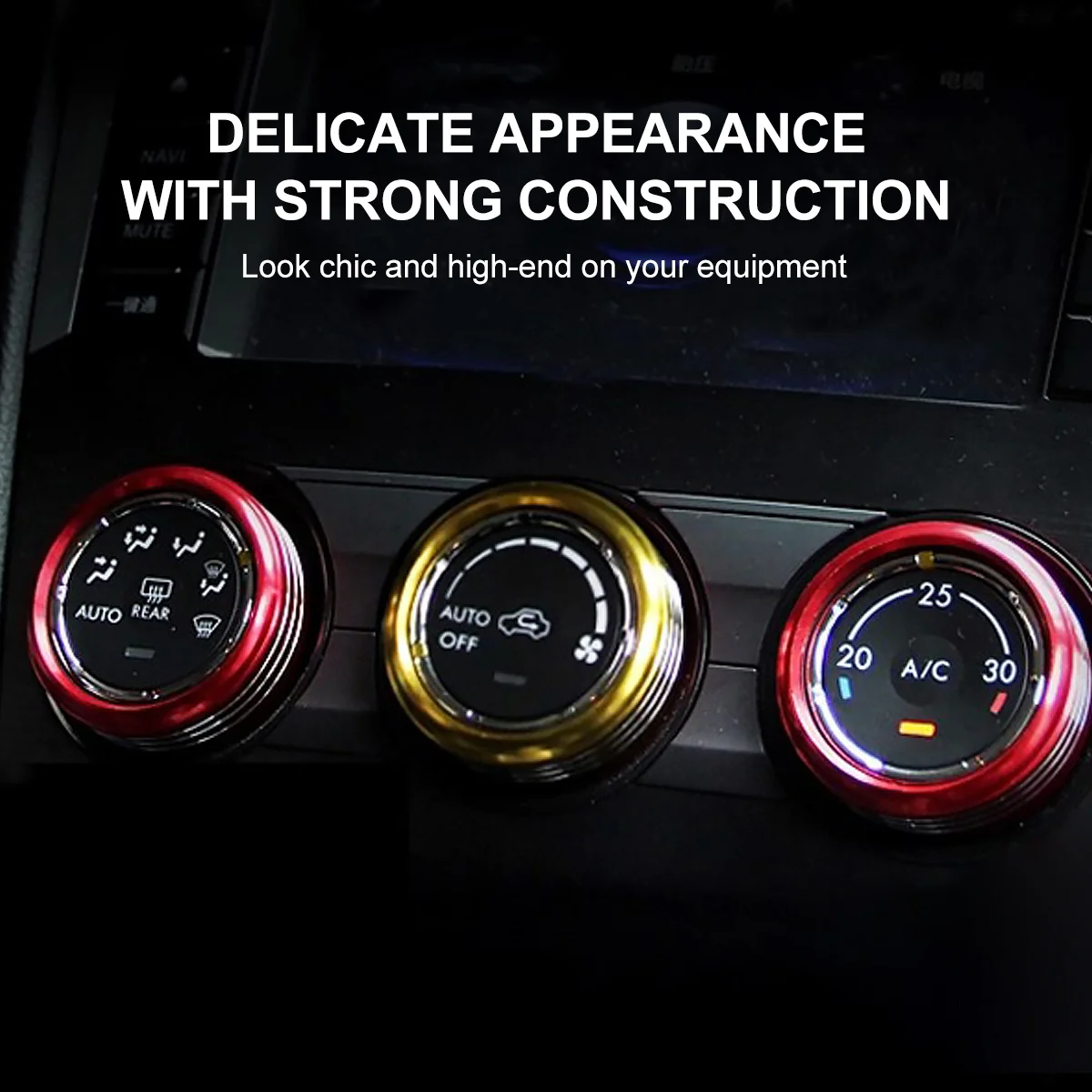 3pcs Air Condition Button Covers Aluminum Alloy Car Interior Decoration Rings Durable Knob Accessories For Auto Trim
3pcs Air Condition Button Covers Aluminum Alloy Car Interior Decoration Rings Durable Knob Accessories For Auto Trim