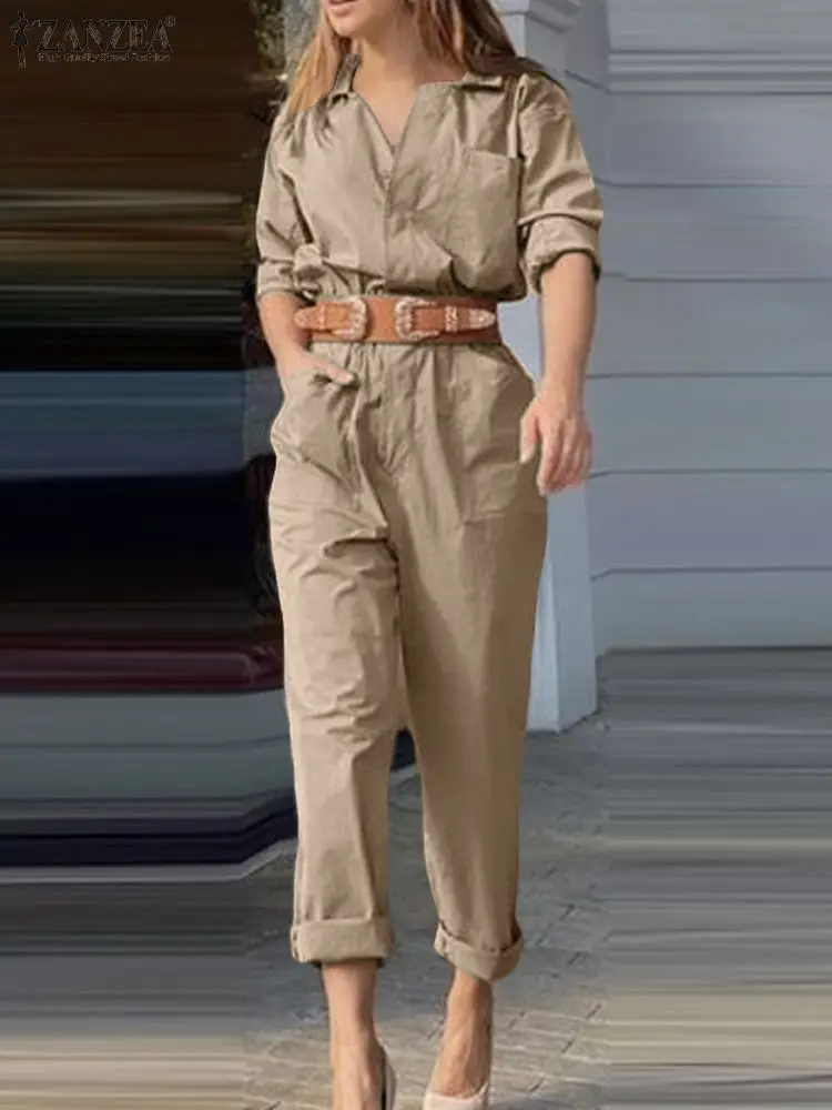 ZANZEA Vintage Party Playsuits Fashion OL Jumpsuits Female Spring Long Sleeve Lapel Neck Rompers Woman Elegant Office Pants 2024
ZANZEA Vintage Party Playsuits Fashion OL Jumpsuits Female Spring Long Sleeve Lapel Neck Rompers Woman Elegant Office Pants 2024