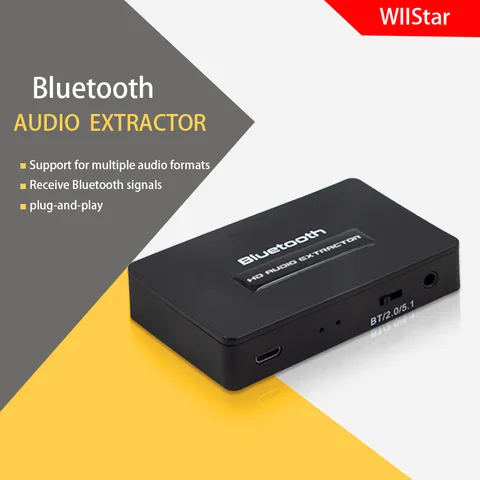 Hdmi Audio Extractor Wireless Bluetooth  Receiver For Car Stereo Mp3 Player Sound Box With 3.5mm Earphones And Spdif Output Jack