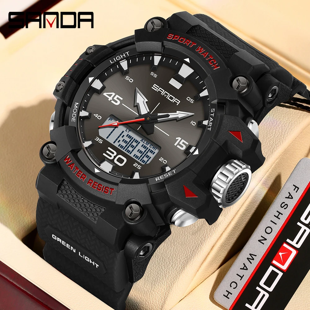 Модные мужские электронные часы SANDA, новинка 6291, спортивные водонепроницаемые ночные часы, мужские электронные часы-будильник
Модные мужские электронные часы SANDA, новинка 6291, спортивные водонепроницаемые ночные часы, мужские электронные часы-будильник