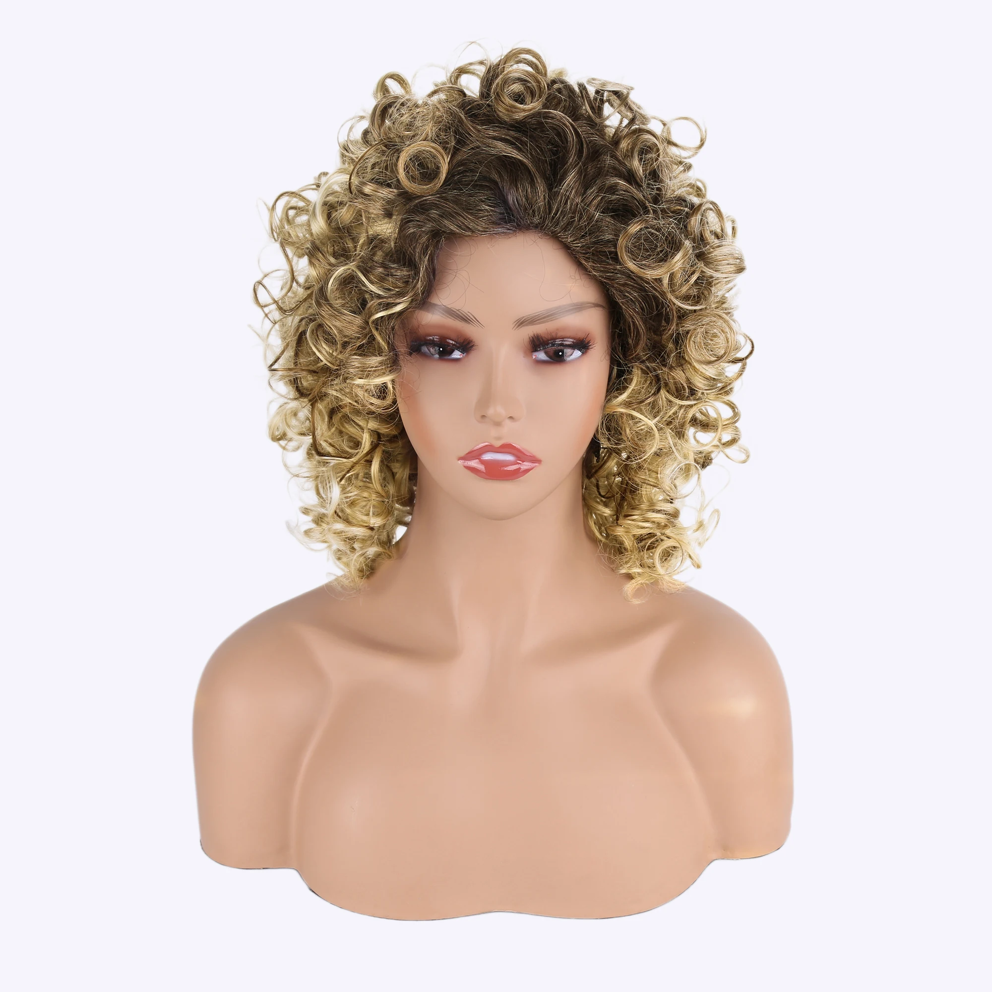 Synthetic Short Wig for Women Kinky Curly Hair Dark Black to Blonde Hair With Natural Hairline Wool Roll Cosplay Wig
Synthetic Short Wig for Women Kinky Curly Hair Dark Black to Blonde Hair With Natural Hairline Wool Roll Cosplay Wig