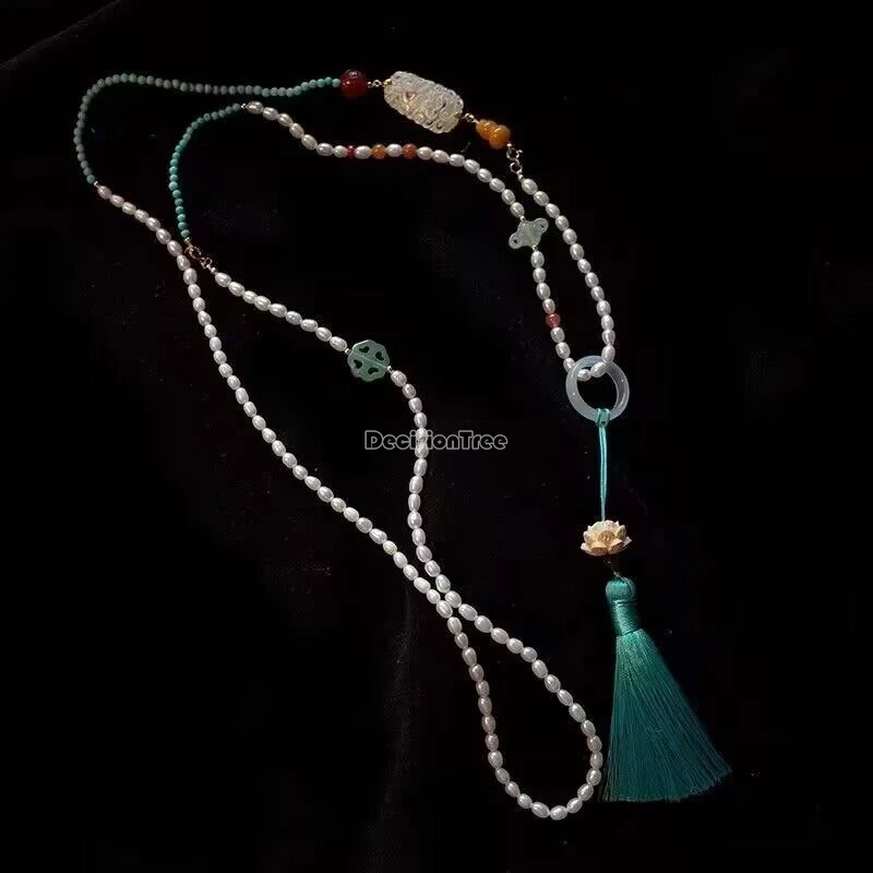 2026 chinese improved retro ancient style cross-body necklace pearls long elegant tassel women hanfu cosplay accessory necklace
2026 chinese improved retro ancient style cross-body necklace pearls long elegant tassel women hanfu cosplay accessory necklace