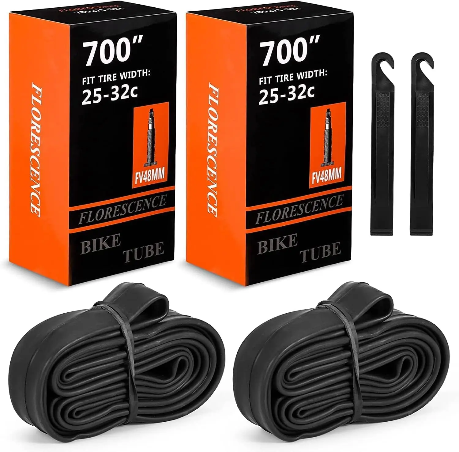Garvee Butyl 700c Road Bike Tubes 2 Pack, 48mm Presta Valve Bicycle Inner Tubes 700x25 to 32C with 2 Tire Levers Compatible 700x25
Garvee Butyl 700c Road Bike Tubes 2 Pack, 48mm Presta Valve Bicycle Inner Tubes 700x25 to 32C with 2 Tire Levers Compatible 700x25