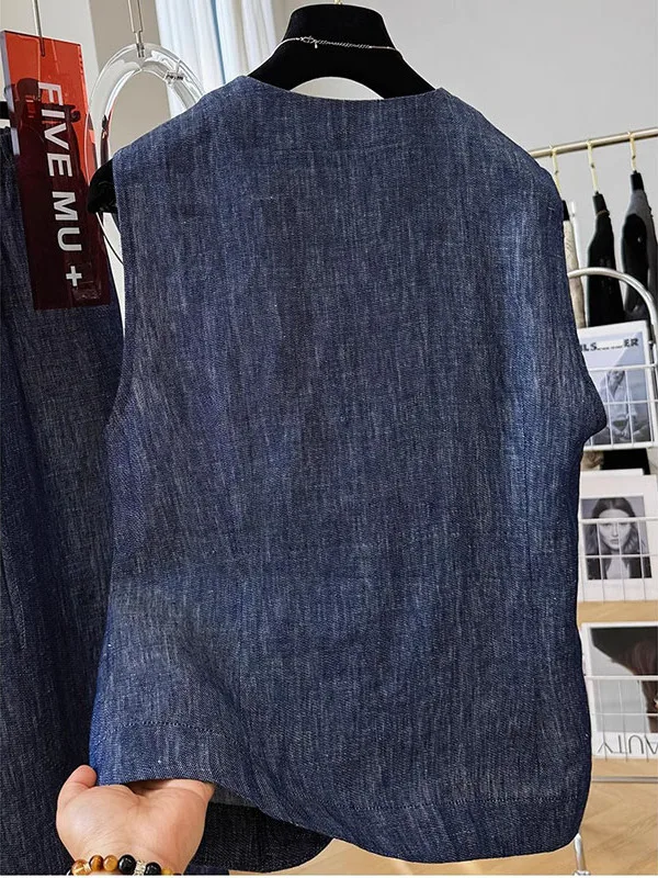 Ele синий комплект широких брюк и жилета для женщин, модный элитный летний наряд с небольшим Fraance Sle, полиэфирное волокно
Ele синий комплект широких брюк и жилета для женщин, модный элитный летний наряд с небольшим Fraance Sle, полиэфирное волокно