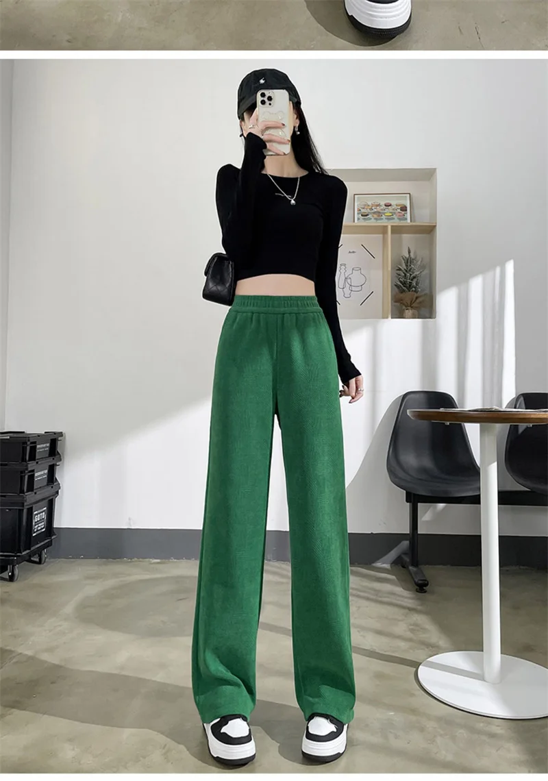 Casual Green Wide Leg Pants Women's Clothing Autumn Winter Pants 2023 New Thickened Corduroy Straight Leg Pants bd840
Casual Green Wide Leg Pants Women's Clothing Autumn Winter Pants 2023 New Thickened Corduroy Straight Leg Pants bd840