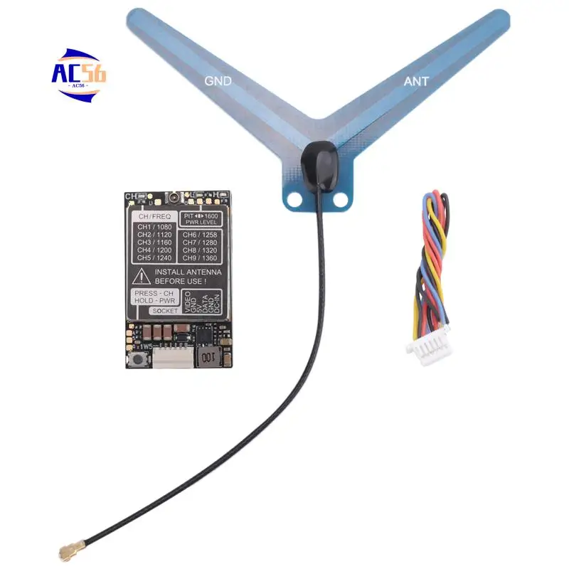 AC56-1.2Ghz 1.3Ghz 1600Mw 1.6W VTX Audio Video FPV Transmitter Module 7-36V For RC FPV Long Range Airplane Drone
AC56-1.2Ghz 1.3Ghz 1600Mw 1.6W VTX Audio Video FPV Transmitter Module 7-36V For RC FPV Long Range Airplane Drone