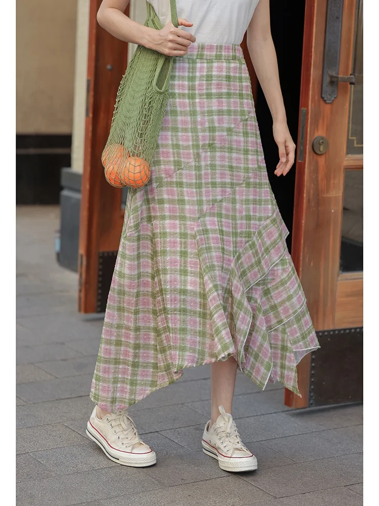 Country Sle Plaid High Waist Women's Skirt Summer 2026 New Slimming Long Skirt with Lace Hemline Fre Brand Loose Fit A-Line
Country Sle Plaid High Waist Women's Skirt Summer 2026 New Slimming Long Skirt with Lace Hemline Fre Brand Loose Fit A-Line