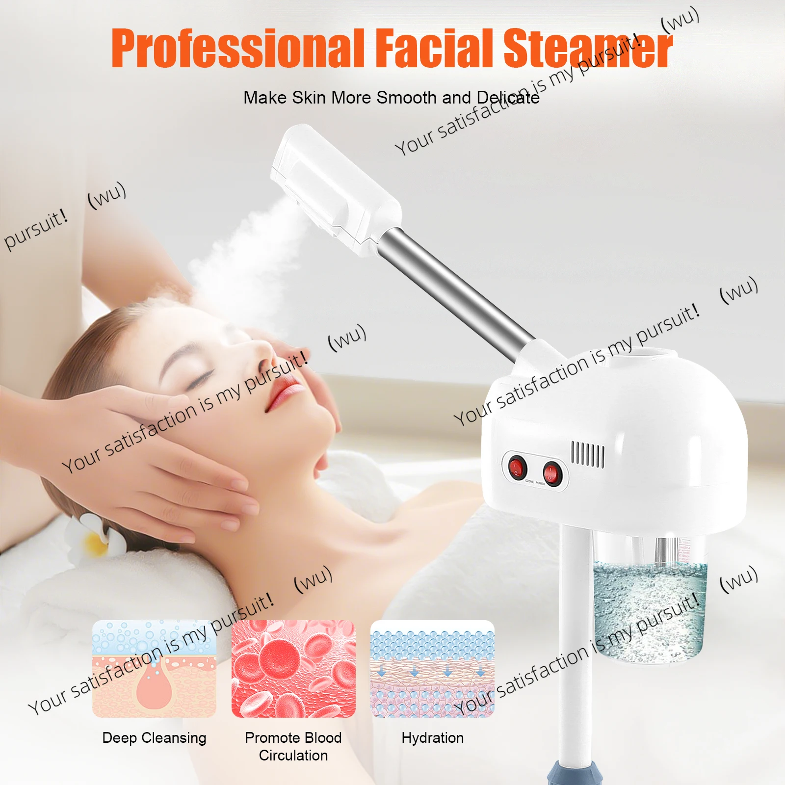 750ml Ozone Facial Steamer Height Adjustable Sprayer 360° Rotatable Movable Skin Care Equipment for Salon Beauty Spa White/Black
750ml Ozone Facial Steamer Height Adjustable Sprayer 360° Rotatable Movable Skin Care Equipment for Salon Beauty Spa White/Black