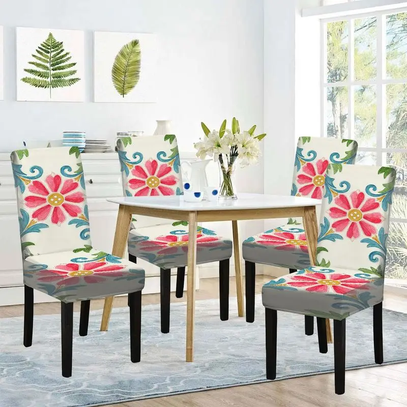Чехол для обеденного стула с плоским принтом. Нежный цветочный узор, многоразовый, можно стирать, чехол для домашнего обеденного стула.
Чехол для обеденного стула с плоским принтом. Нежный цветочный узор, многоразовый, можно стирать, чехол для домашнего обеденного стула.