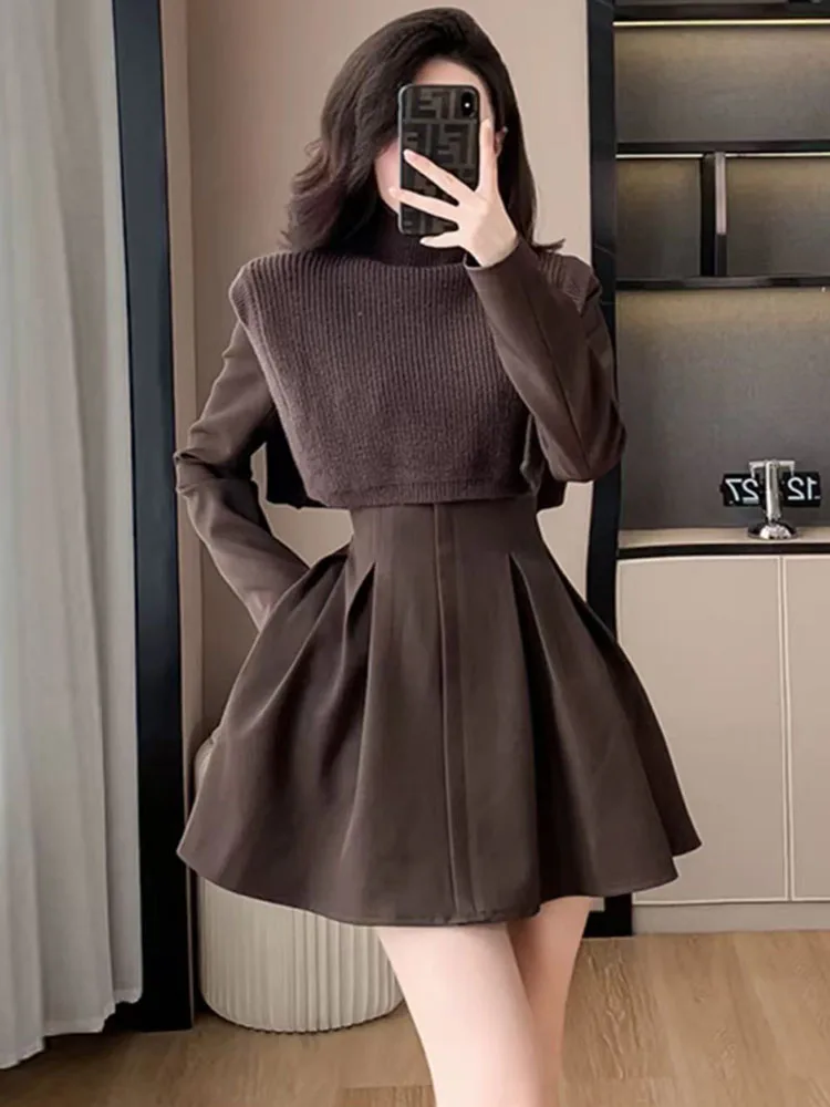 Осенний Франция, комплект из 2 предметов, женская милая элегантная вязаная шаль, накидка, женская мода, с длинным рукавом, с тонкой талией, плиссированное платье, повседневный костюм
Осенний Франция, комплект из 2 предметов, женская милая элегантная вязаная шаль, накидка, женская мода, с длинным рукавом, с тонкой талией, плиссированное платье, повседневный костюм