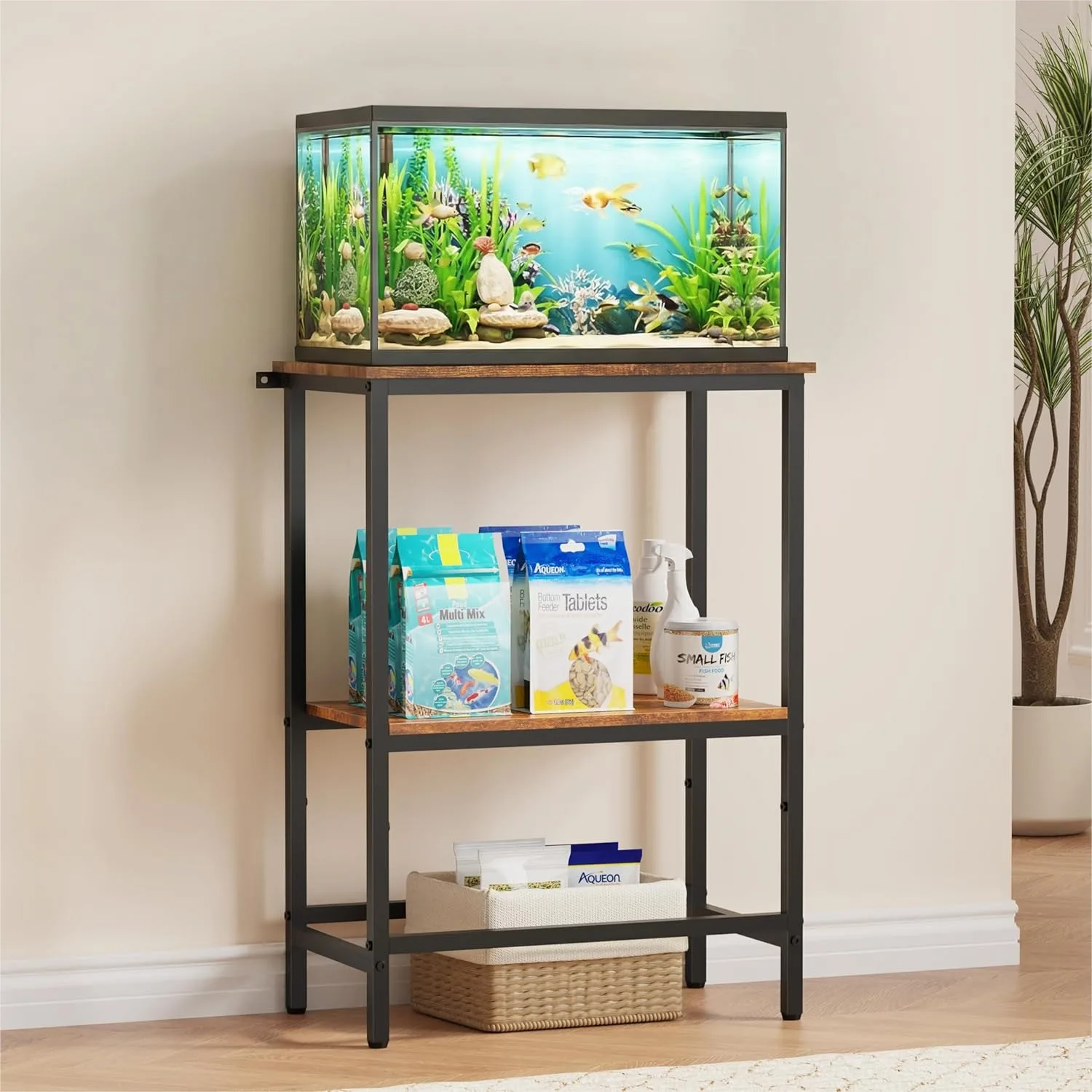 Fish Tank Stand for 10 Gallon, Heavy Duty Aquarium Stand with Storage Shelves, Sturdy One-Piece Top, 21.2"L x 11.8"W x 29.3"H
Fish Tank Stand for 10 Gallon, Heavy Duty Aquarium Stand with Storage Shelves, Sturdy One-Piece Top, 21.2"L x 11.8"W x 29.3"H