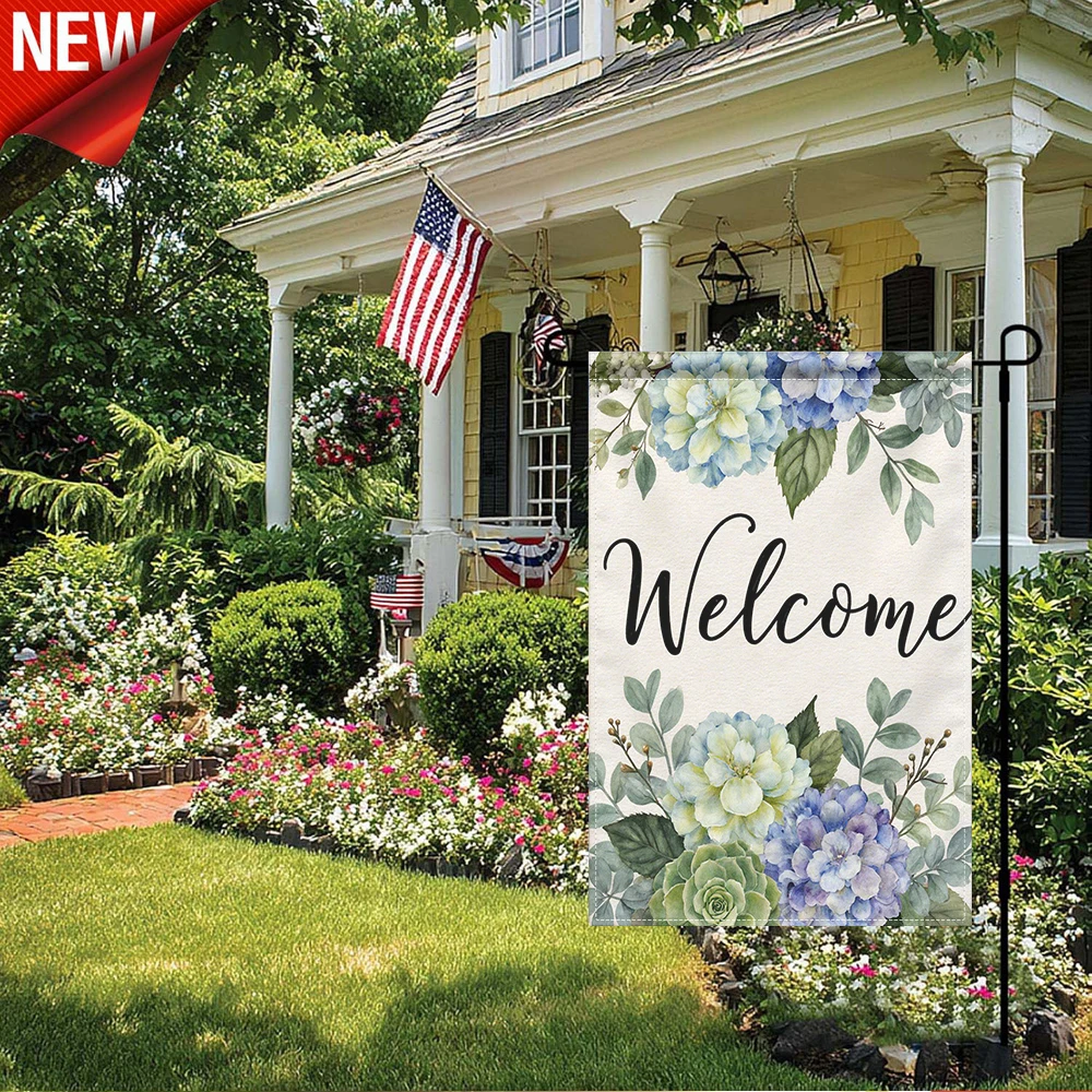 1PC, Watercolor Hydrangea Succulent Welcome Garden Flag Floral Outdoor Decorative Yard Banner
1PC, Watercolor Hydrangea Succulent Welcome Garden Flag Floral Outdoor Decorative Yard Banner