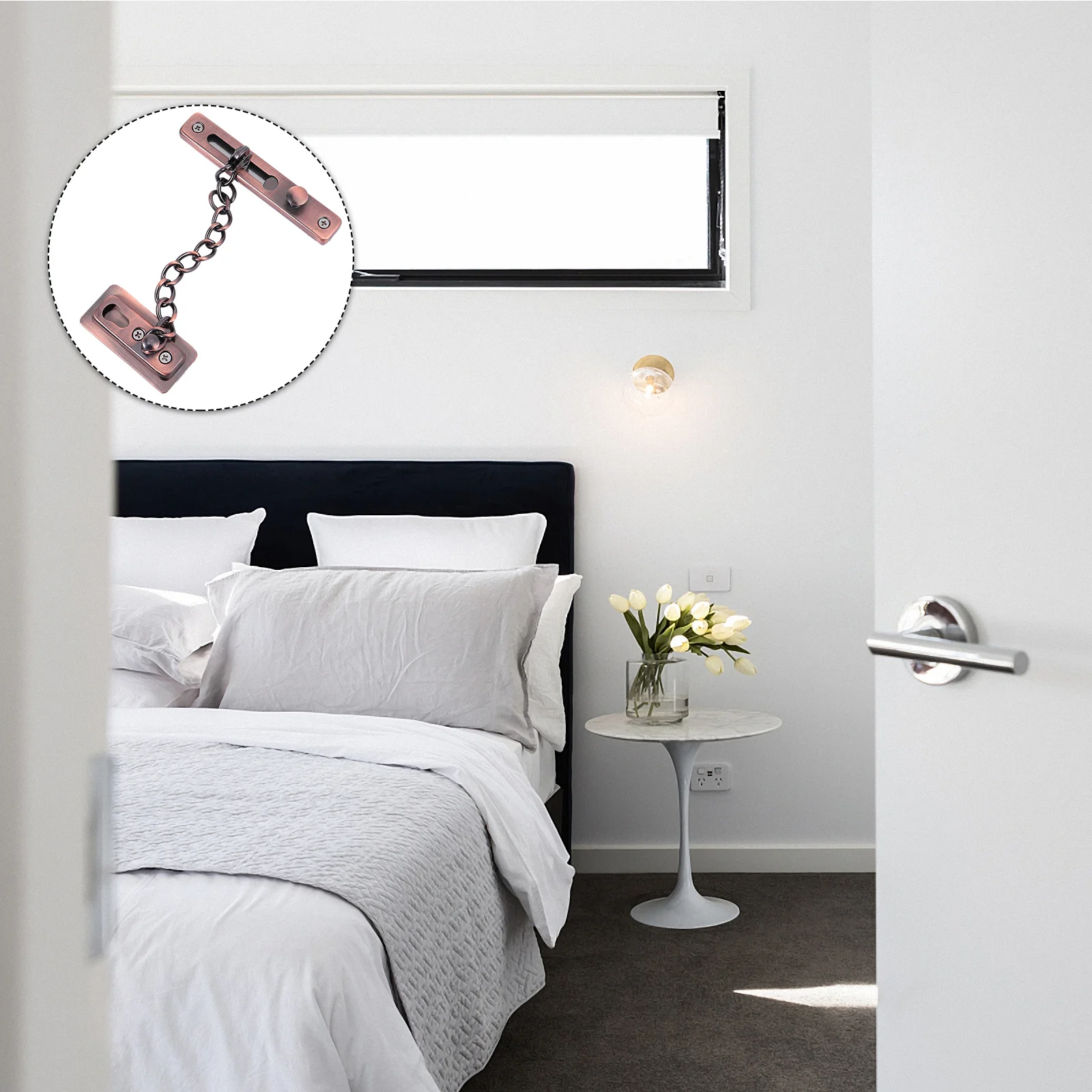 Door Chain Lock Stainless Steel Security Red Copper Finish Heavy Duty for Entry Interior Doors No Drill Installation Option
Door Chain Lock Stainless Steel Security Red Copper Finish Heavy Duty for Entry Interior Doors No Drill Installation Option