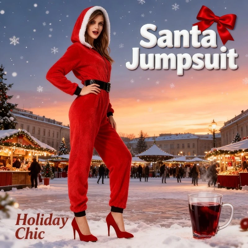 2025 Рождественский женский красный комбинезон Санта-Клауса с капюшоном для взрослых, праздничный костюм
2025 Рождественский женский красный комбинезон Санта-Клауса с капюшоном для взрослых, праздничный костюм