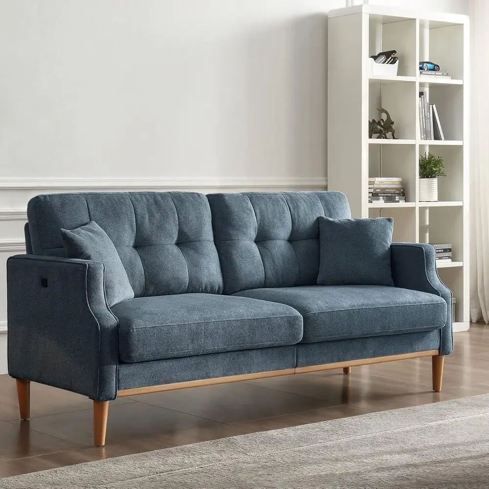 Thick Cushion Loveseat Sofa with Waterproof Fabric, 3-Seater Modern Couch with USB Port for Living Room Office (Blue)
Thick Cushion Loveseat Sofa with Waterproof Fabric, 3-Seater Modern Couch with USB Port for Living Room Office (Blue)