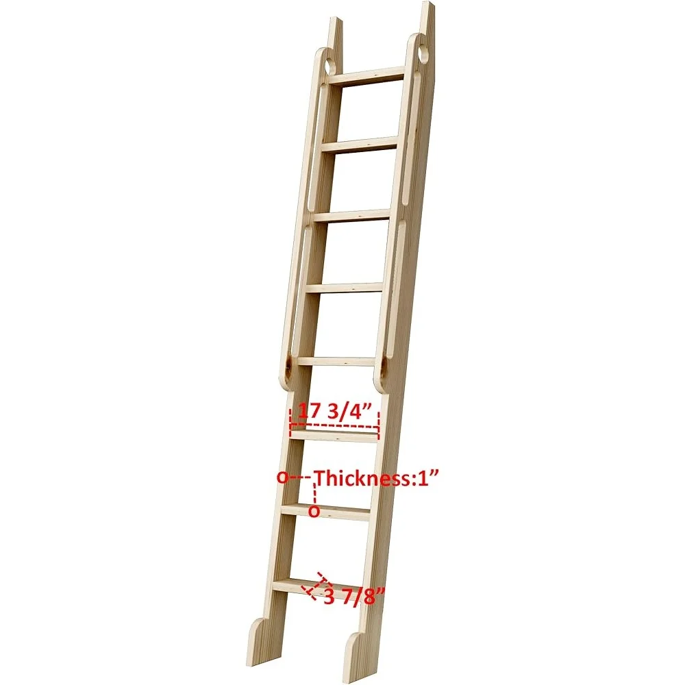 108 Inch Unfinished Wooden Rolling Library Ladder with Handle Knotty Pine Step Ladder No Sliding Hardware Assembly Required
108 Inch Unfinished Wooden Rolling Library Ladder with Handle Knotty Pine Step Ladder No Sliding Hardware Assembly Required