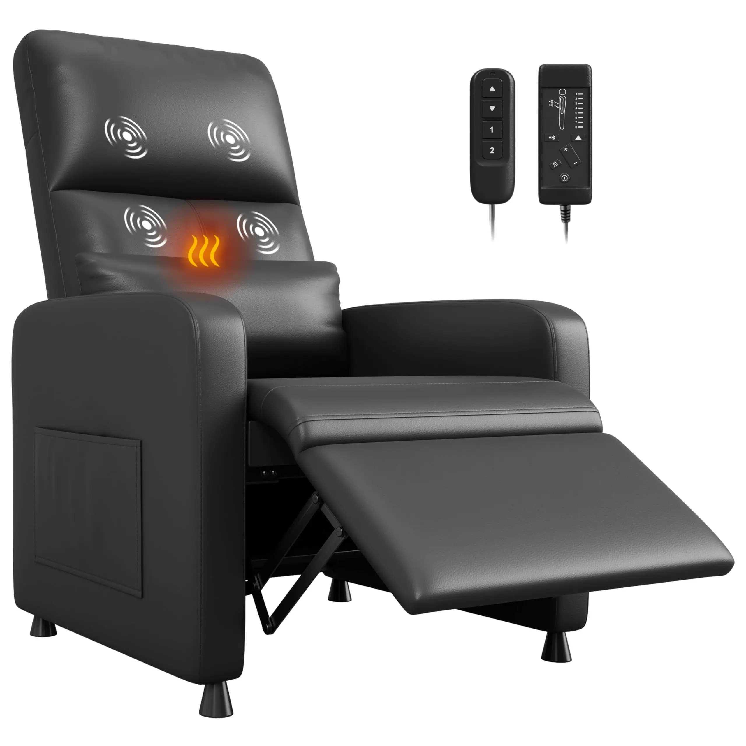 Ergonomic Electric Recliner Sofa With Massage, Heat Function, USB Port, Side Pockets, PU Leather, Adjustable Backrest And
Ergonomic Electric Recliner Sofa With Massage, Heat Function, USB Port, Side Pockets, PU Leather, Adjustable Backrest And