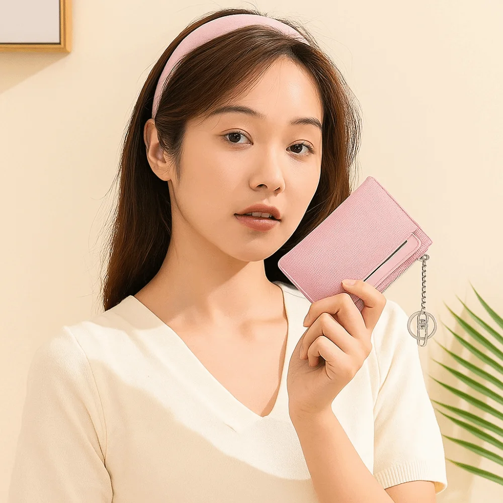 with Keychain Women's Short Wallet Pu Leather Zipper Closure PU Card Holder Elegant Multi Slot ID Credit Card Wallet Women
with Keychain Women's Short Wallet Pu Leather Zipper Closure PU Card Holder Elegant Multi Slot ID Credit Card Wallet Women