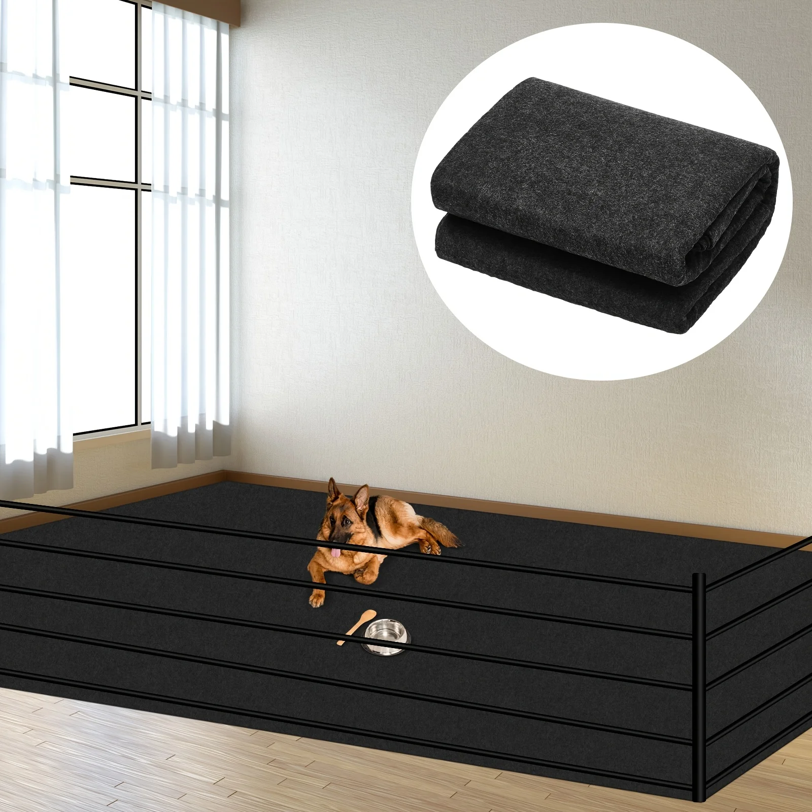 Dog Bed, Dog Kennel Extra Large Dogs Playpen Kennel Flooring for Dogs 120'' X 60'' Washable Floor Covering Reusable Non Slip Whelping Pad Kennel Incontinence Housebreak, Dark Gray(Felt And PE)
Dog Bed, Dog Kennel Extra Large Dogs Playpen Kennel Flooring for Dogs 120'' X 60'' Washable Floor Covering Reusable Non Slip Whelping Pad Kennel Incontinence Housebreak, Dark Gray(Felt And PE)