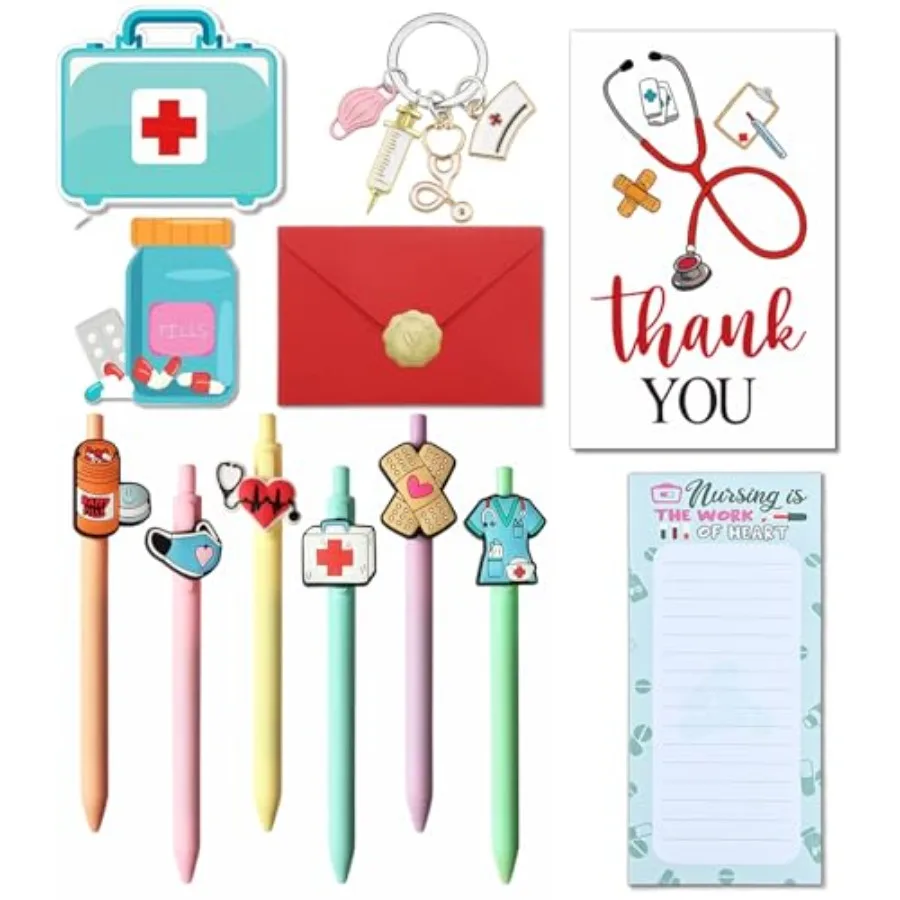 Nurse Gifts, 11Pcs Nurse Accessories for Work, Nursing Student RN Medical Appreciation Gift, Includes Ballpoint Pens, Sticky No
Nurse Gifts, 11Pcs Nurse Accessories for Work, Nursing Student RN Medical Appreciation Gift, Includes Ballpoint Pens, Sticky No