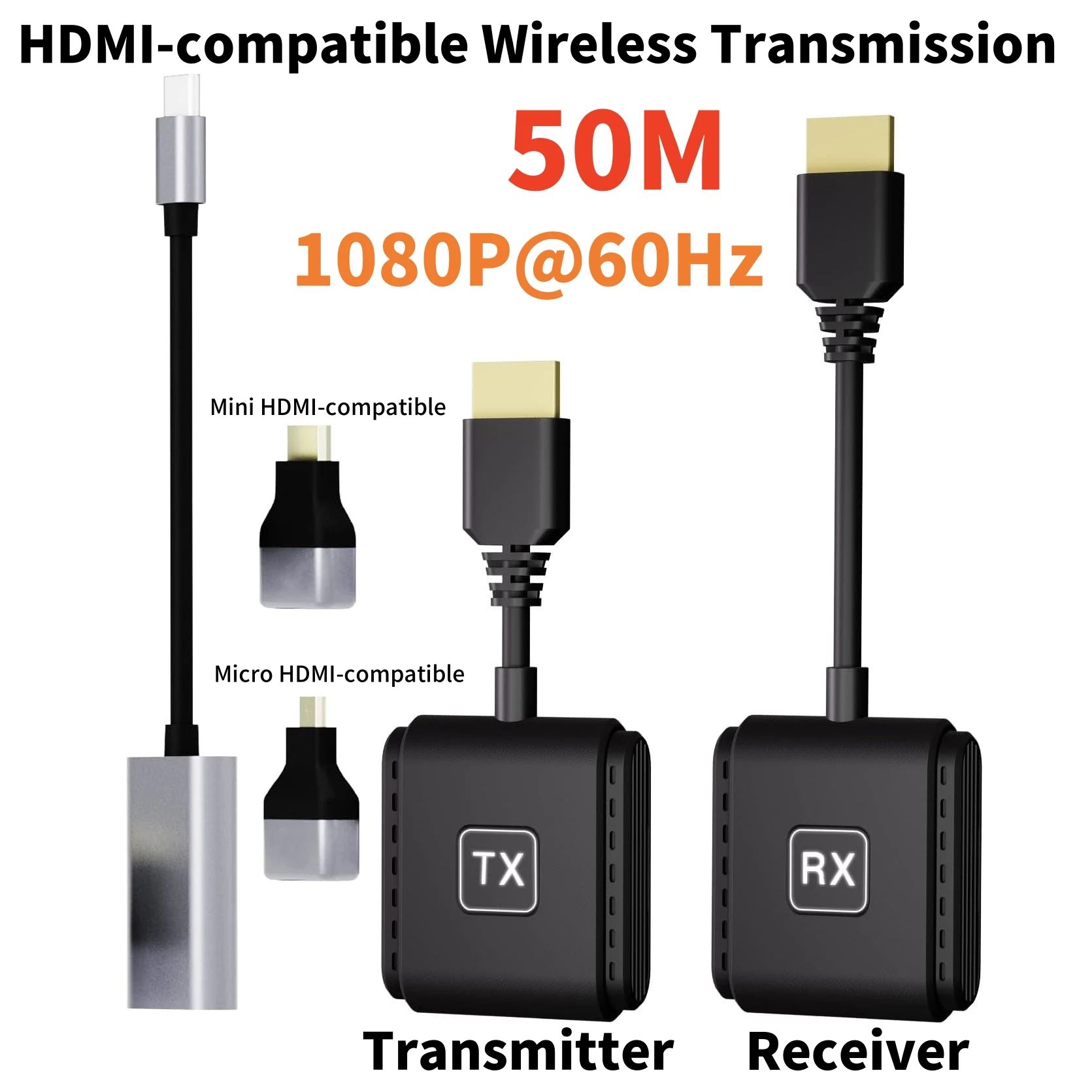 Wireless HDMI-compatible Transmitter & Receiver 4K Decode Input 1080P@60Hz Output, Ultra-Low Latency Plug&Play for Home/Office
Wireless HDMI-compatible Transmitter & Receiver 4K Decode Input 1080P@60Hz Output, Ultra-Low Latency Plug&Play for Home/Office