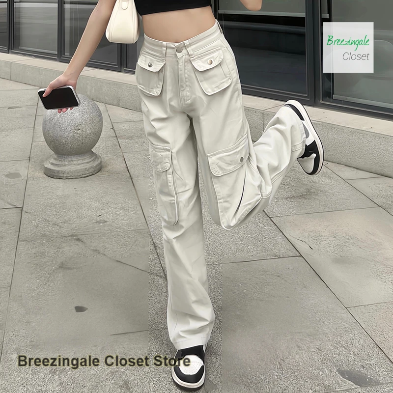 American solid color tooling jeans women's summer temperament new loose versatile multi-pocket design drape straight pants.
American solid color tooling jeans women's summer temperament new loose versatile multi-pocket design drape straight pants.