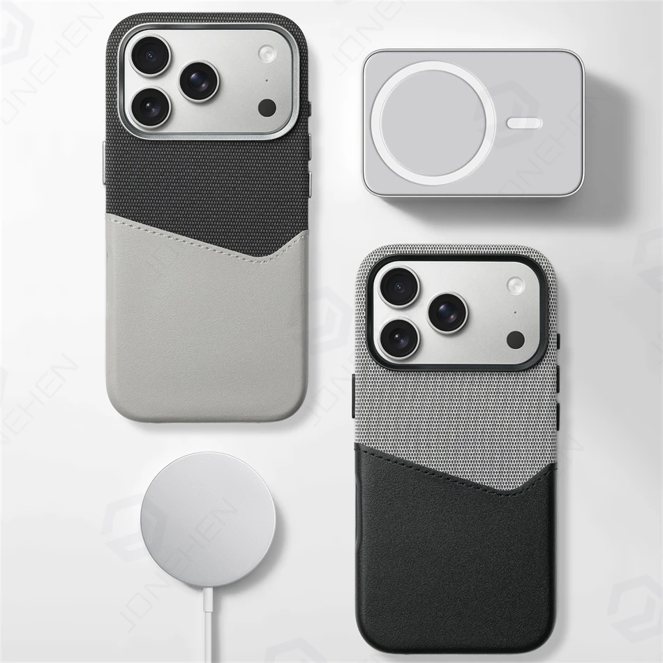 Чехол из кожи и ткани с текстурой, с отделением для карт и магнитным креплением для iPhone 17 Pro Max, Air 16, 15, 14, 13, 12, совместимый с MagSafe
Чехол из кожи и ткани с текстурой, с отделением для карт и магнитным креплением для iPhone 17 Pro Max, Air 16, 15, 14, 13, 12, совместимый с MagSafe