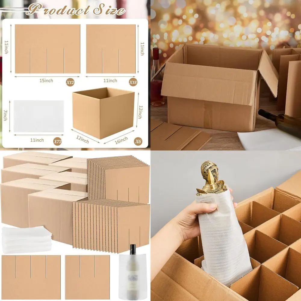 6-Pack Moving Boxes with 16x12x12 Inch Divider Kits, 10 Corrugated Dividers, and 24 Foam Pouches for Kitchen and Dish Packing
6-Pack Moving Boxes with 16x12x12 Inch Divider Kits, 10 Corrugated Dividers, and 24 Foam Pouches for Kitchen and Dish Packing