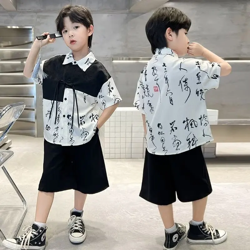 Children Clothing 2025 New Fashionable Boys Clothes Set Summer Kids Sports Style Short Sleeve Shirt Shorts Two Piece Set
Children Clothing 2025 New Fashionable Boys Clothes Set Summer Kids Sports Style Short Sleeve Shirt Shorts Two Piece Set