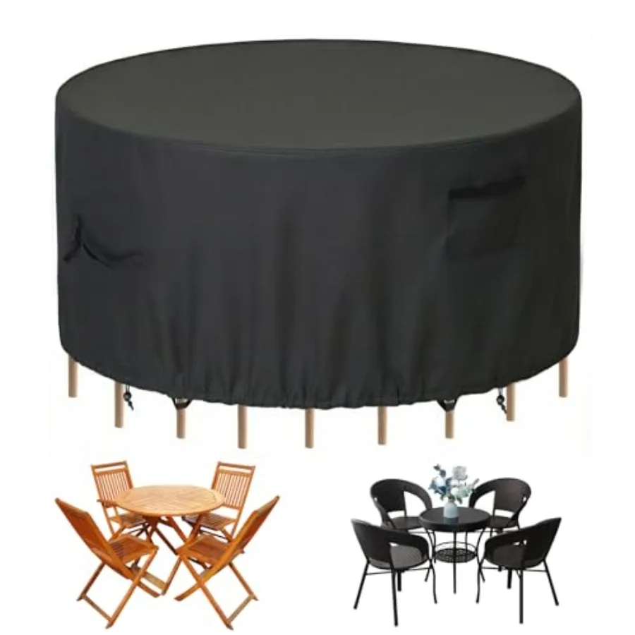 Round Patio Furniture Cover 54" Dia x 28" H 600D Waterproof Outdoor Table and Chair Set Cover Heavy Duty Windproof UV Resistant
Round Patio Furniture Cover 54" Dia x 28" H 600D Waterproof Outdoor Table and Chair Set Cover Heavy Duty Windproof UV Resistant
