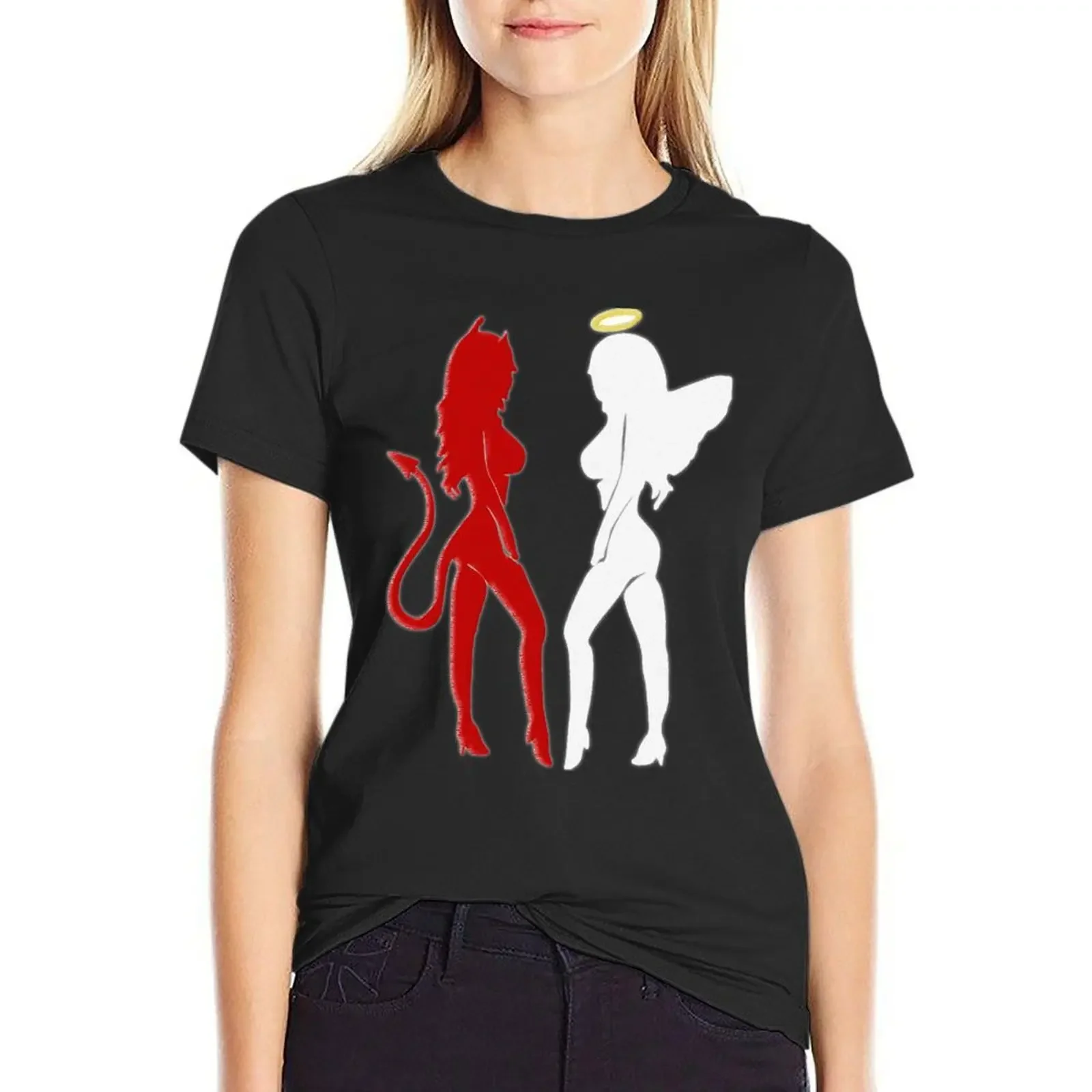 Angel&Devil design T-Shirt blanks Aesthetic clothing female oversized workout shirts for Women
Angel&Devil design T-Shirt blanks Aesthetic clothing female oversized workout shirts for Women