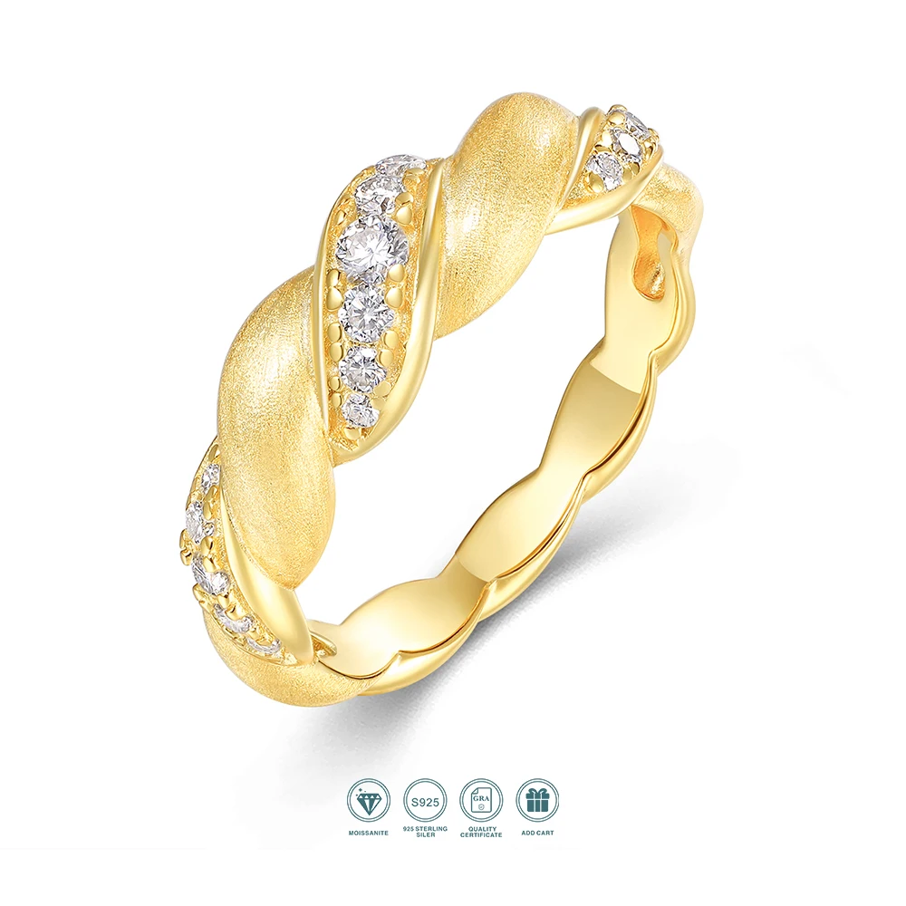 Кольцо-твист из стерлингового серебра 925 пробы с позолотой 18K, матовым плетеным дизайном и инкрустацией муассанитом, 1 шт. – Элегантное ювелирное украшение для женщин, подарок
Кольцо-твист из стерлингового серебра 925 пробы с позолотой 18K, матовым плетеным дизайном и инкрустацией муассанитом, 1 шт. – Элегантное ювелирное украшение для женщин, подарок