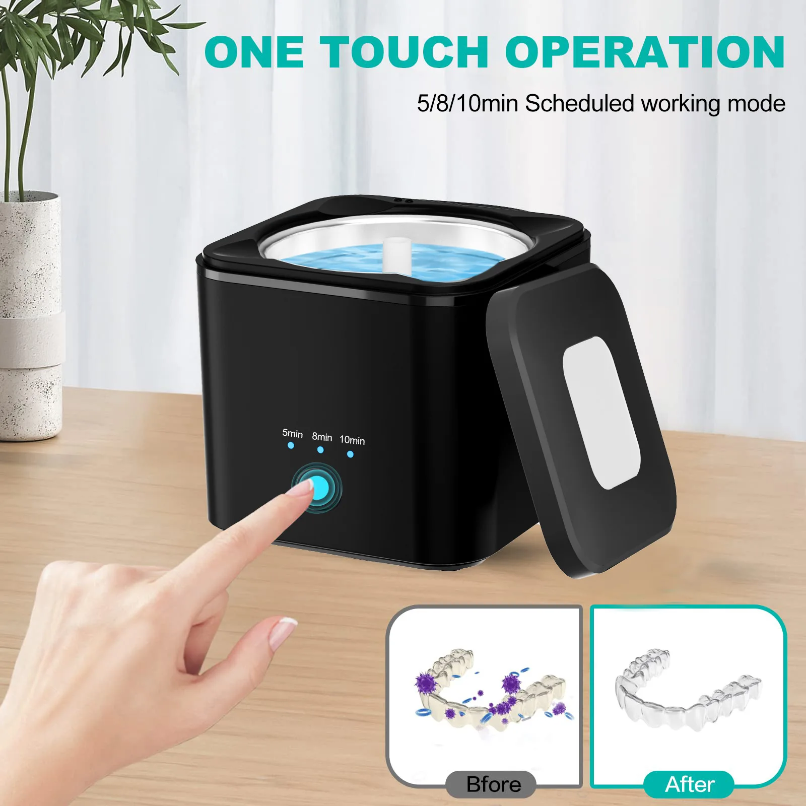 Multi-function Ultrasonic Cleaner Stainless Steel One Touch Operation 42kHz Denture Retainers Jewelry 360° Deep Cleaning Machine
Multi-function Ultrasonic Cleaner Stainless Steel One Touch Operation 42kHz Denture Retainers Jewelry 360° Deep Cleaning Machine