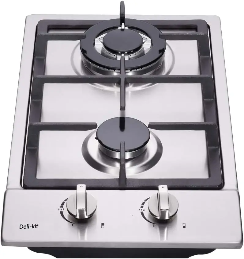 12 Inch Gas Cooktop With Dual Fuel Sealed 2 Burners - Stainless Steel Drop-In Hob DK223-A01 Cooker
12 Inch Gas Cooktop With Dual Fuel Sealed 2 Burners - Stainless Steel Drop-In Hob DK223-A01 Cooker