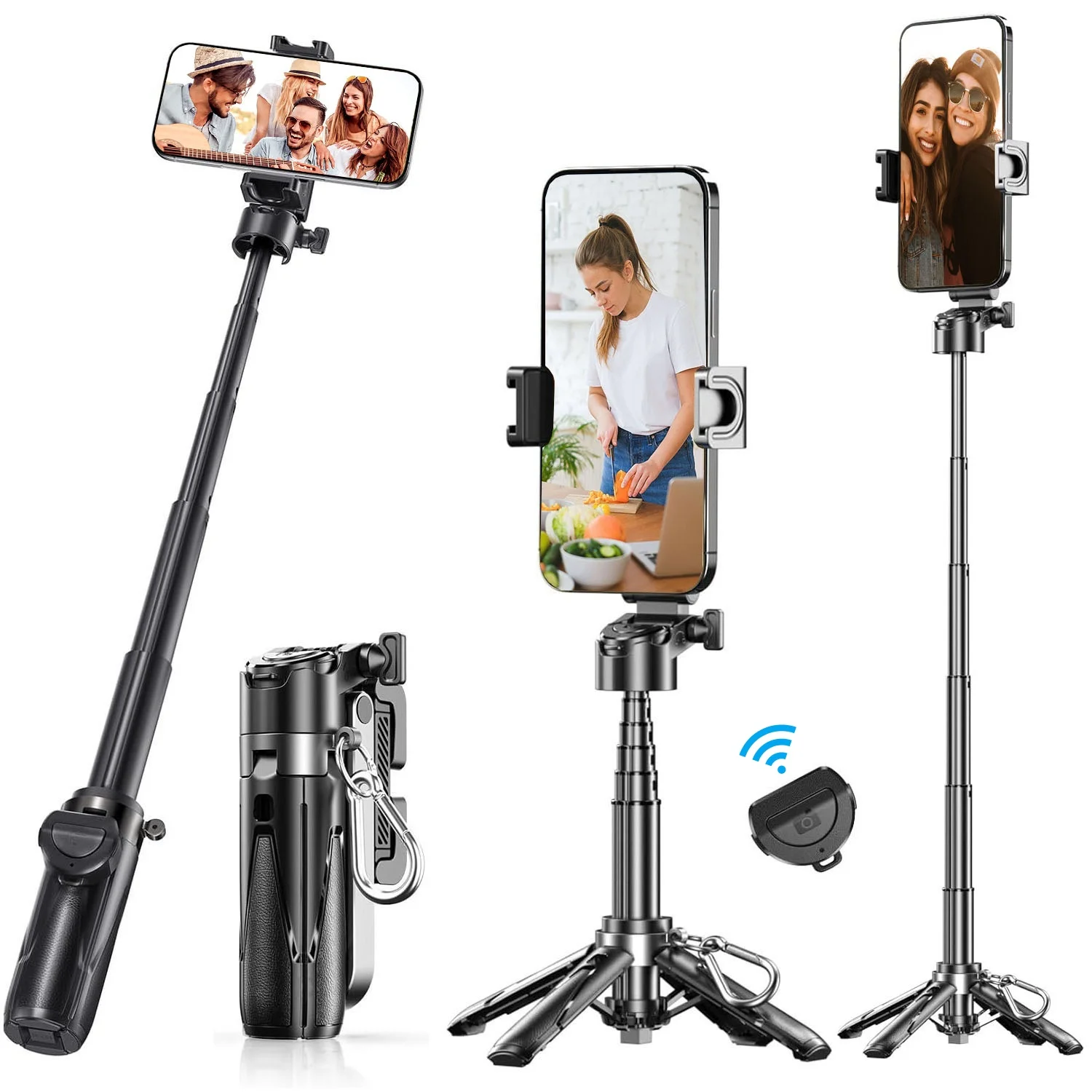Pocket Mini Selfie Stick Tripod for iPhone with Rechargeable Remote, Portable Travel Phone Tripod for Video Recording Vlogging 
Pocket Mini Selfie Stick Tripod for iPhone with Rechargeable Remote, Portable Travel Phone Tripod for Video Recording Vlogging