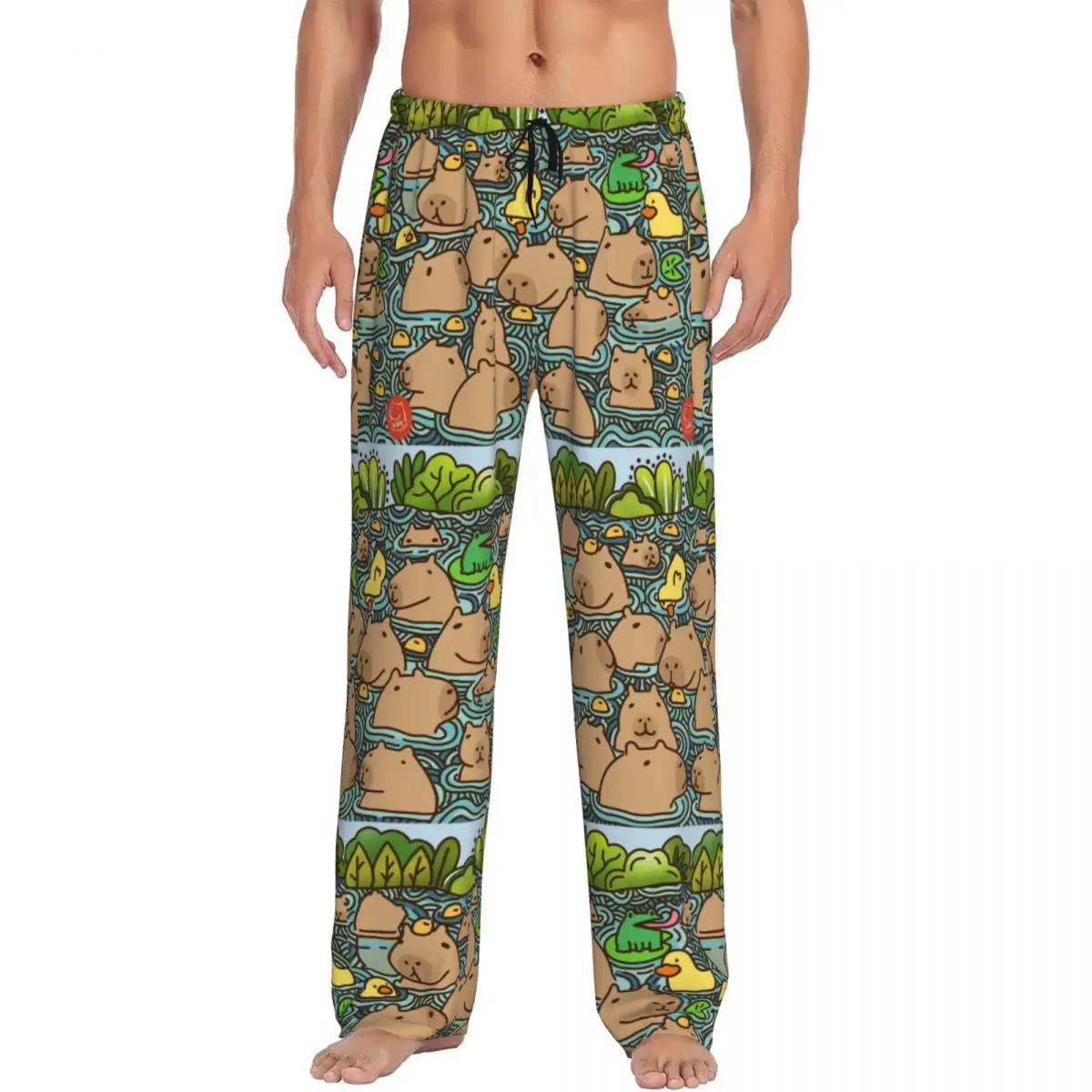 Custom Printed Men A Pond Full Of Capybara Pajama Pants Sleep Sleepwear Bottoms with Pockets
Custom Printed Men A Pond Full Of Capybara Pajama Pants Sleep Sleepwear Bottoms with Pockets
