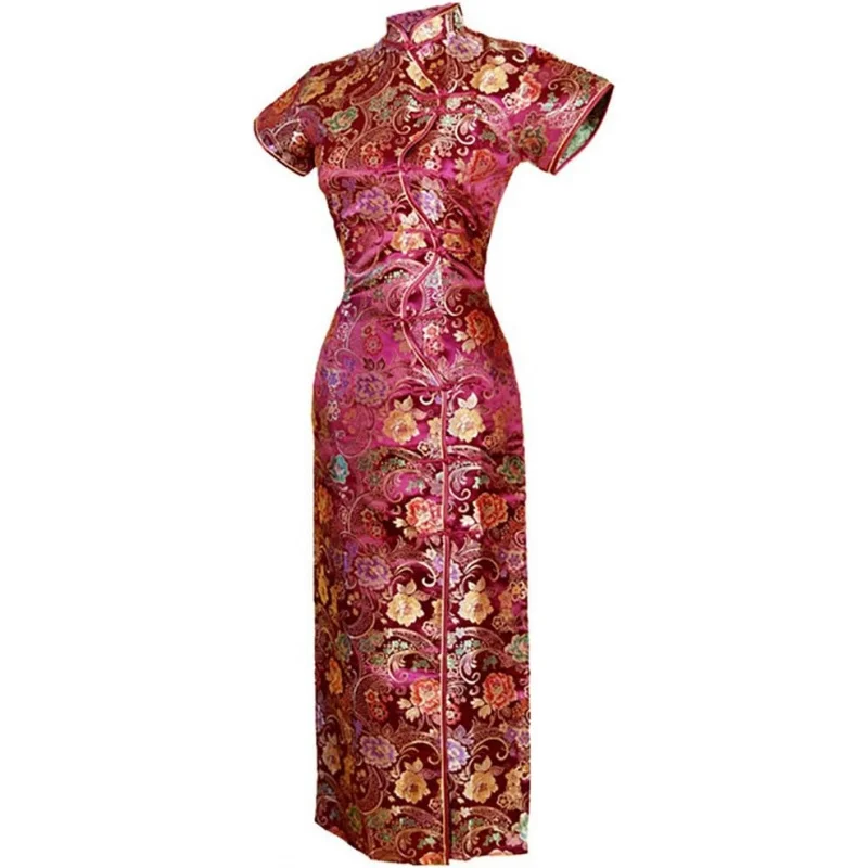 Women's VTG Burgundy Ten Buttons Long Chinese Dress Cheongsam
Women's VTG Burgundy Ten Buttons Long Chinese Dress Cheongsam