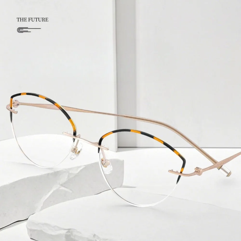 New borderless glasses ultra-light pure titanium frameless frames retro tortoiseshell frames titanium frames women
New borderless glasses ultra-light pure titanium frameless frames retro tortoiseshell frames titanium frames women