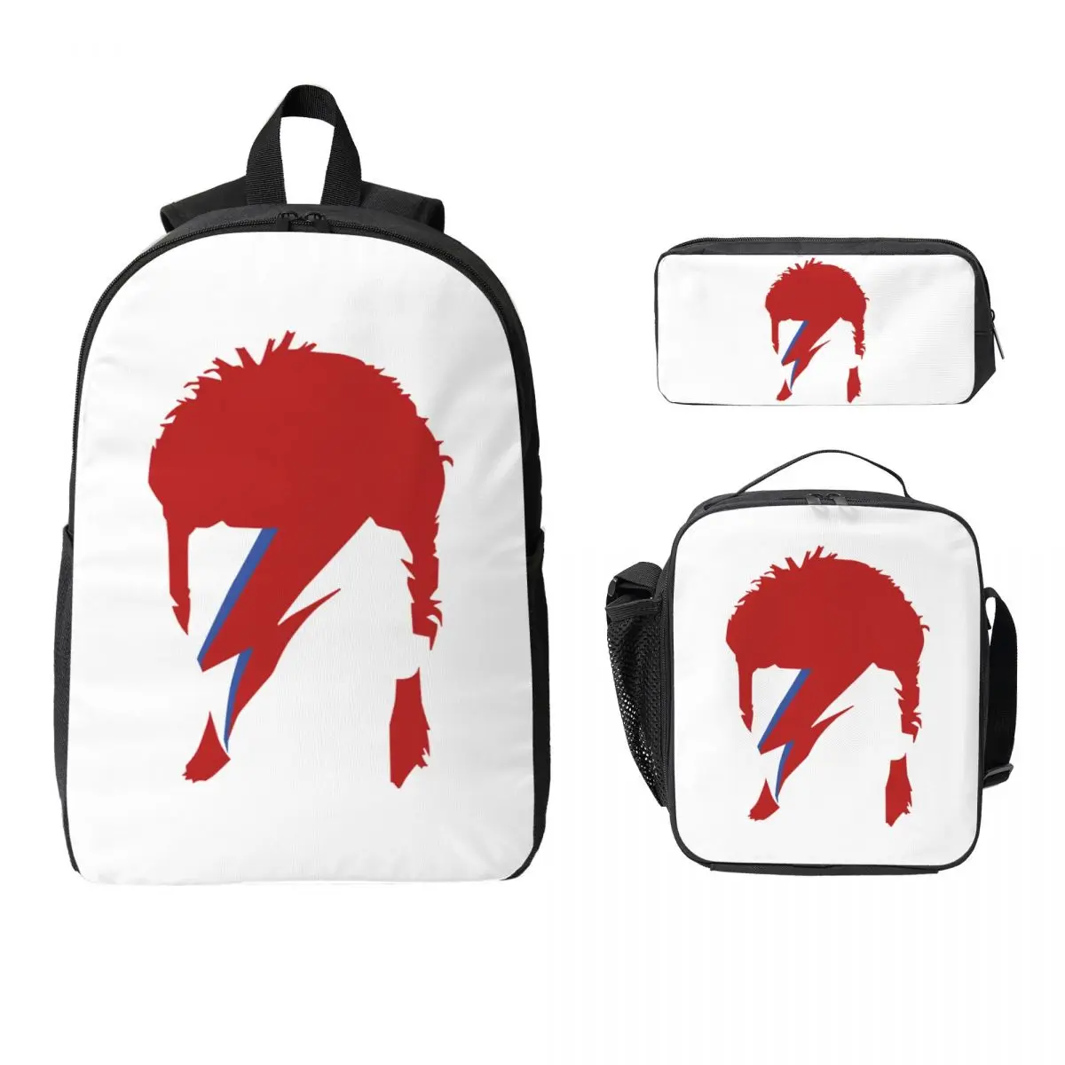 David Bowie Lightning Backpack Boys Girls BookBag School Bag Computer Shoulder Bags 3ps Insulated Lunch Bag Pencil Case
David Bowie Lightning Backpack Boys Girls BookBag School Bag Computer Shoulder Bags 3ps Insulated Lunch Bag Pencil Case