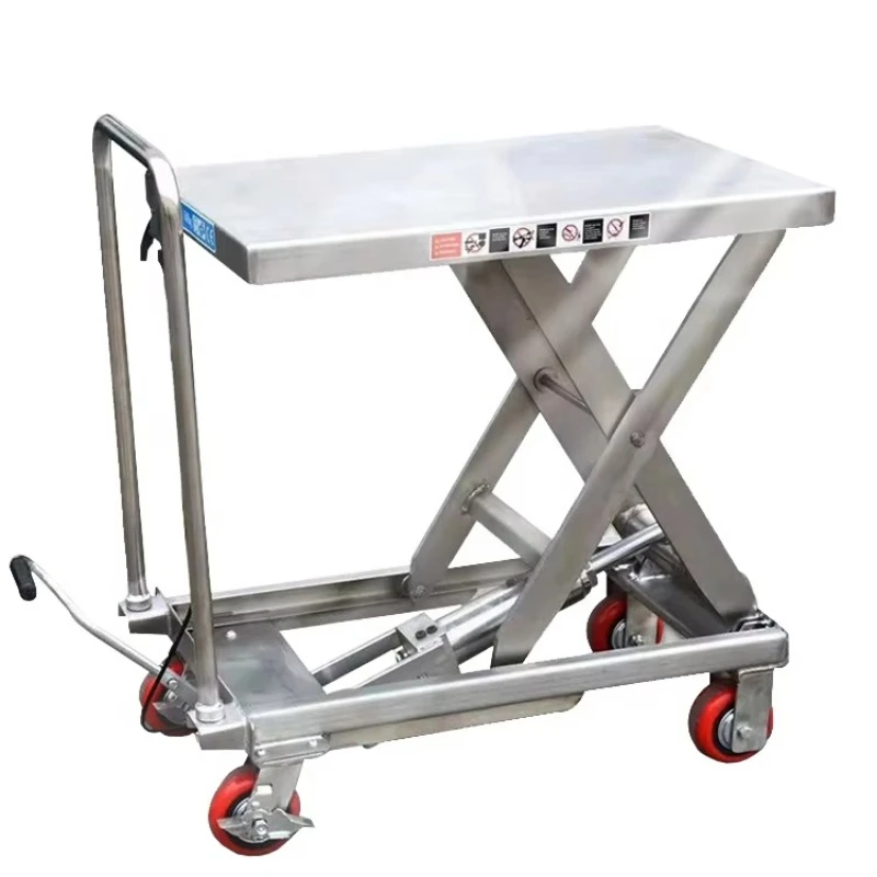 150kg Manual Flat Car Mobile Stainless Steel Hydraulic Lift Car Scissor Lift Folding Lifting Platform
150kg Manual Flat Car Mobile Stainless Steel Hydraulic Lift Car Scissor Lift Folding Lifting Platform