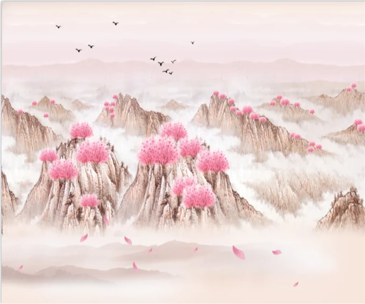 Custom ink landscape painting flower HD self-adhesive mural bedroom customer TV background wall decoration wallpaper
Custom ink landscape painting flower HD self-adhesive mural bedroom customer TV background wall decoration wallpaper