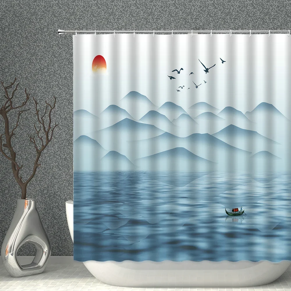 Chinese Ink Painting Mountain Landscape Plant Flower Printing Pattern Household Decoration Waterproof Polyester Fabric With Hook
Chinese Ink Painting Mountain Landscape Plant Flower Printing Pattern Household Decoration Waterproof Polyester Fabric With Hook