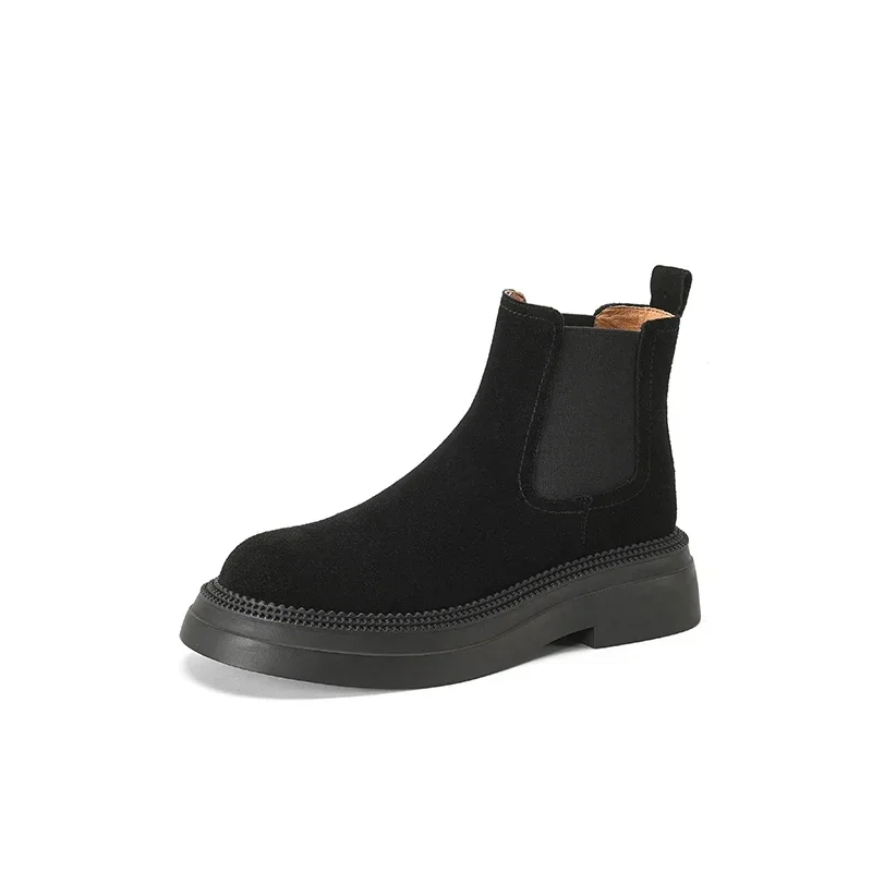 Fashionable spring and autumn matte leather splicing elastic fabric thick sole comfortable thick heel women's boots
Fashionable spring and autumn matte leather splicing elastic fabric thick sole comfortable thick heel women's boots