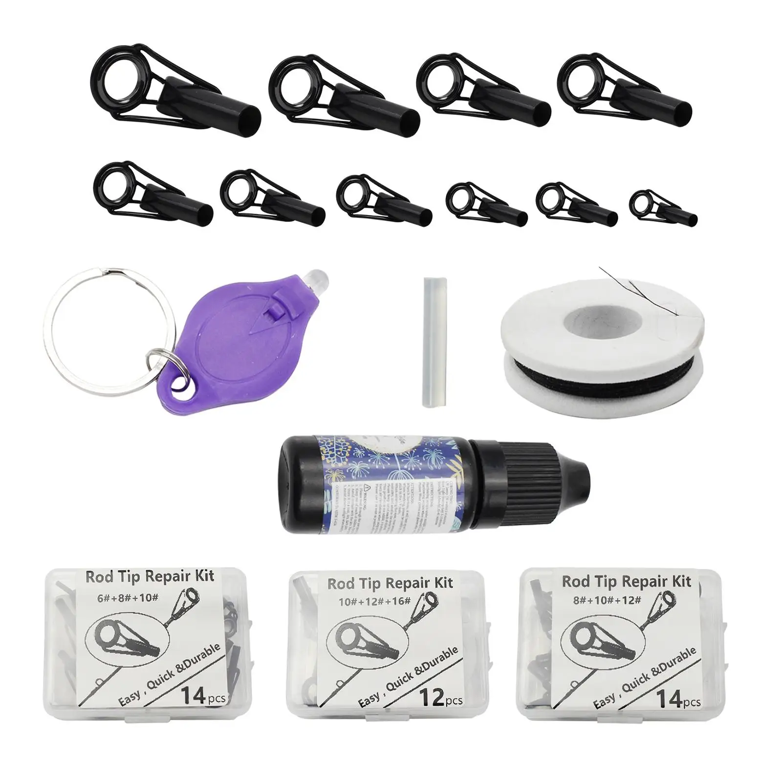 Fishing Rod Tip Repair Kit Convenient Fishing Rings Repair Tool for Freshwater Saltwater Rods and Accessories
Fishing Rod Tip Repair Kit Convenient Fishing Rings Repair Tool for Freshwater Saltwater Rods and Accessories