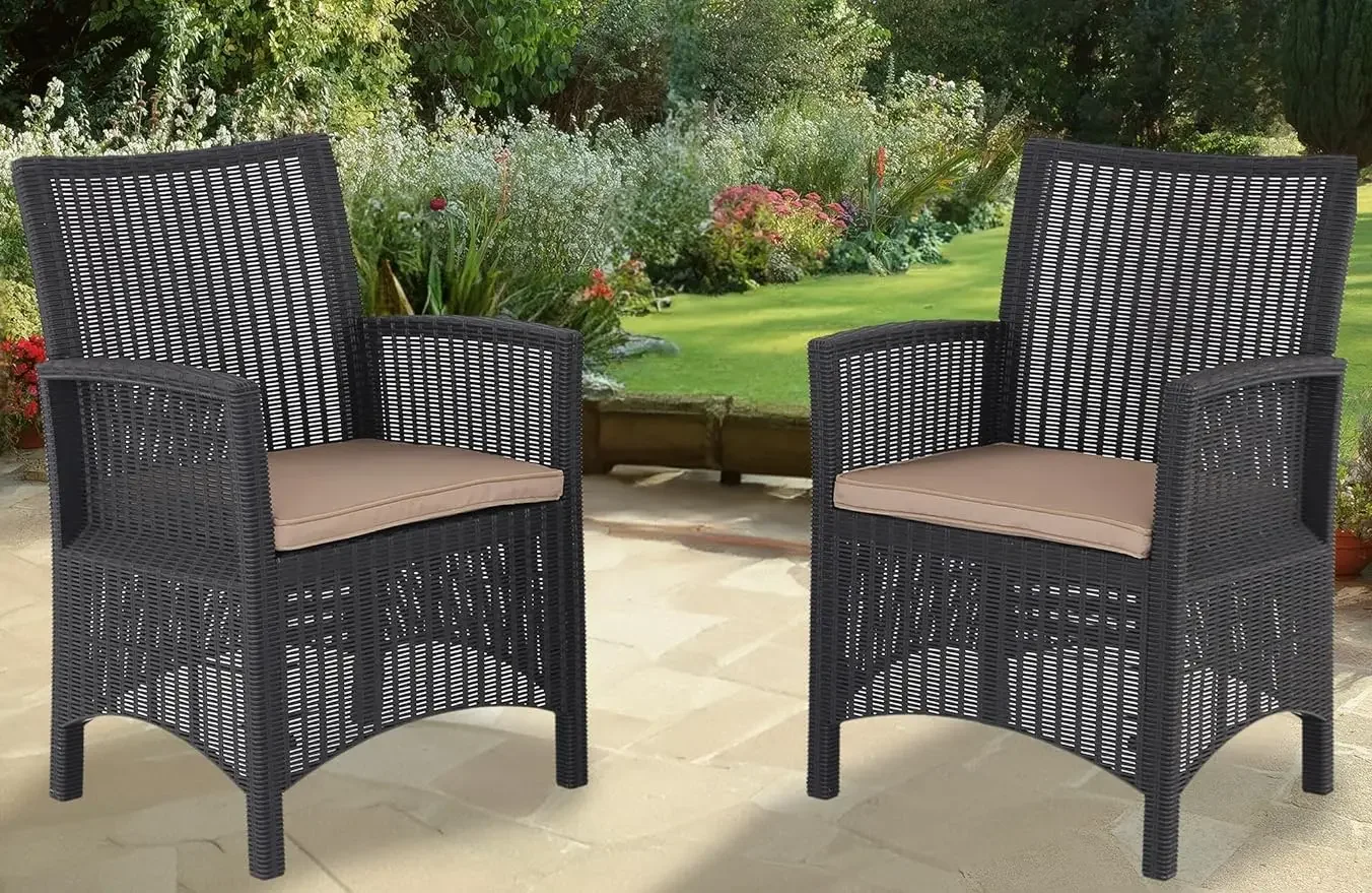 Patio Furniture Set Clearance, Outdoor Rattan Chair for Garden, Porch, Yard, Backyard, Poolside-Black, 2PCS
Patio Furniture Set Clearance, Outdoor Rattan Chair for Garden, Porch, Yard, Backyard, Poolside-Black, 2PCS