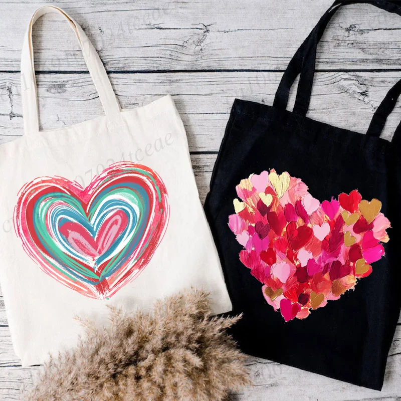 Casual Shoulder Bags Women Brushstroke Heart Canvas Tote Bags Funny Valentines Heart Series Teenager Fashion Y2K Handbags
Casual Shoulder Bags Women Brushstroke Heart Canvas Tote Bags Funny Valentines Heart Series Teenager Fashion Y2K Handbags